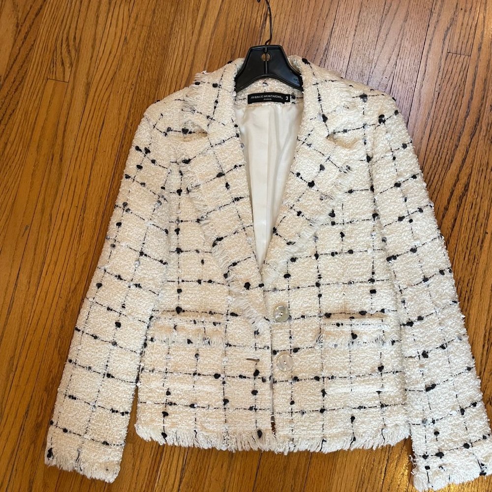 Designer Blazer/Jacket. French. Cream/Black
